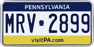 PA license plate MRV2899