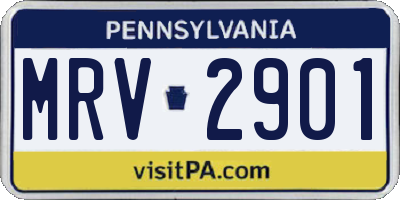 PA license plate MRV2901