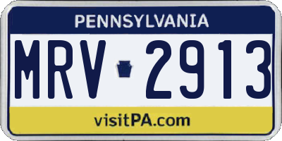 PA license plate MRV2913