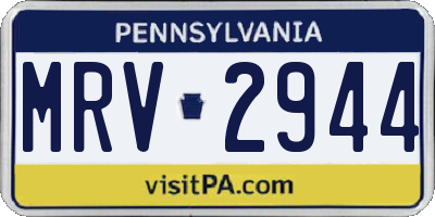 PA license plate MRV2944