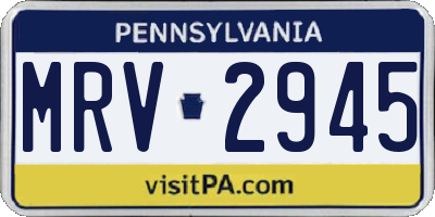 PA license plate MRV2945