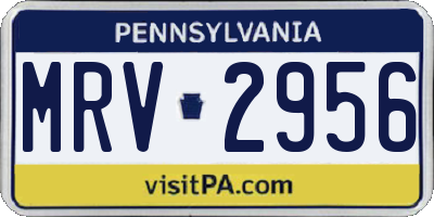 PA license plate MRV2956