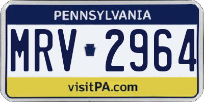 PA license plate MRV2964