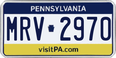 PA license plate MRV2970