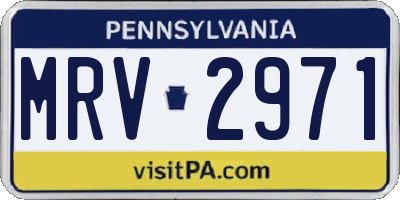 PA license plate MRV2971