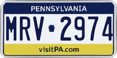 PA license plate MRV2974