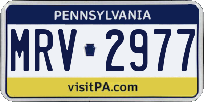PA license plate MRV2977