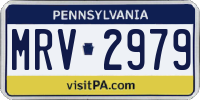PA license plate MRV2979