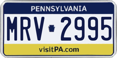 PA license plate MRV2995