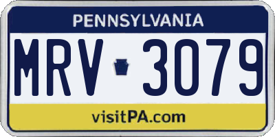 PA license plate MRV3079