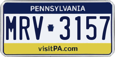 PA license plate MRV3157