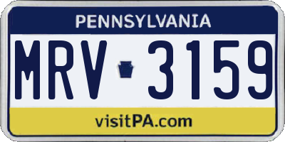 PA license plate MRV3159