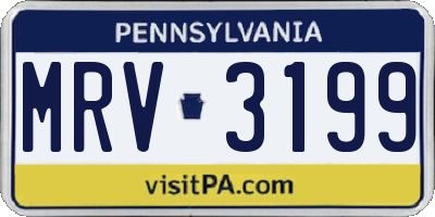 PA license plate MRV3199