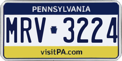 PA license plate MRV3224