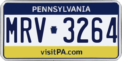 PA license plate MRV3264