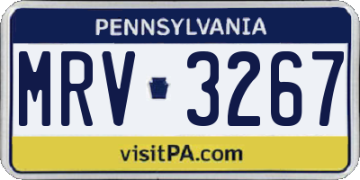 PA license plate MRV3267