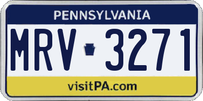 PA license plate MRV3271