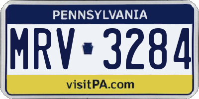 PA license plate MRV3284