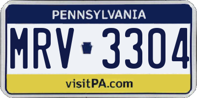 PA license plate MRV3304