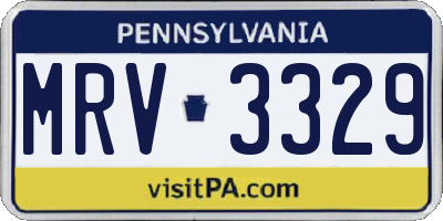 PA license plate MRV3329