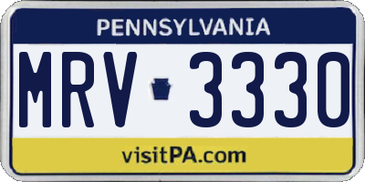 PA license plate MRV3330
