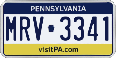 PA license plate MRV3341