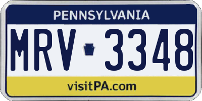PA license plate MRV3348