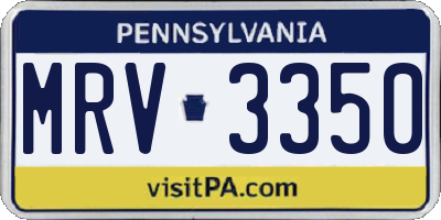 PA license plate MRV3350