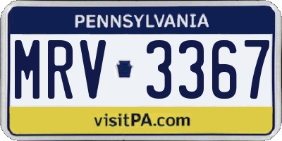 PA license plate MRV3367