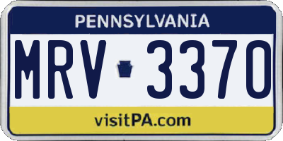 PA license plate MRV3370