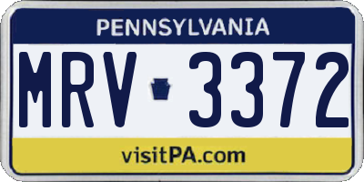 PA license plate MRV3372