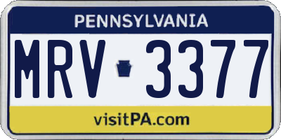 PA license plate MRV3377