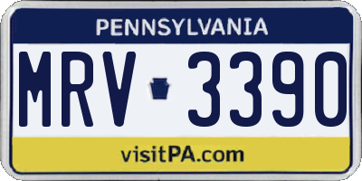 PA license plate MRV3390