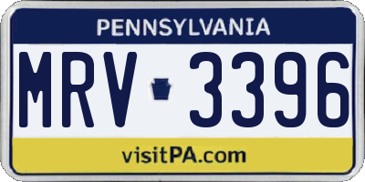 PA license plate MRV3396