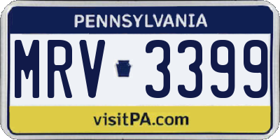 PA license plate MRV3399