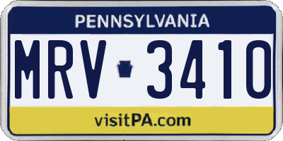 PA license plate MRV3410