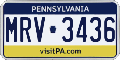 PA license plate MRV3436