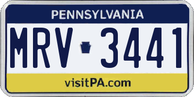PA license plate MRV3441