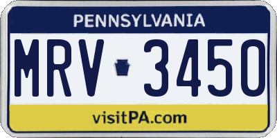 PA license plate MRV3450