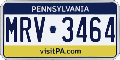 PA license plate MRV3464