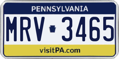 PA license plate MRV3465
