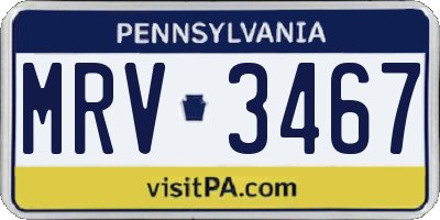 PA license plate MRV3467