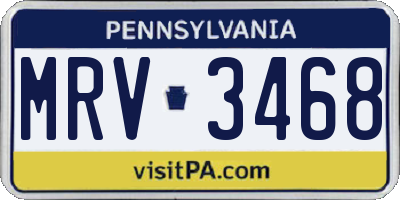 PA license plate MRV3468