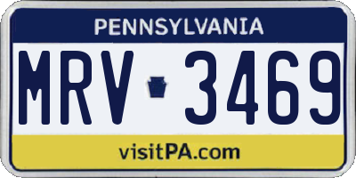 PA license plate MRV3469