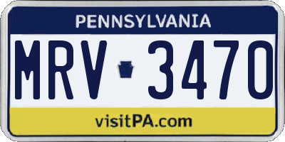 PA license plate MRV3470