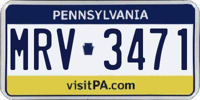 PA license plate MRV3471