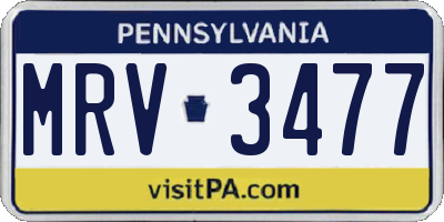 PA license plate MRV3477