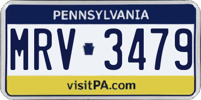 PA license plate MRV3479