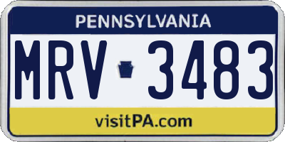 PA license plate MRV3483