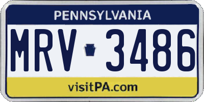 PA license plate MRV3486